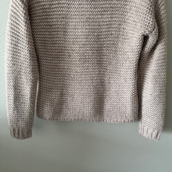 Wool Blend The Limited Blush Pink Cableknit Fisherman ChunkyKnit Neck Sweater XS - Picture 6 of 8